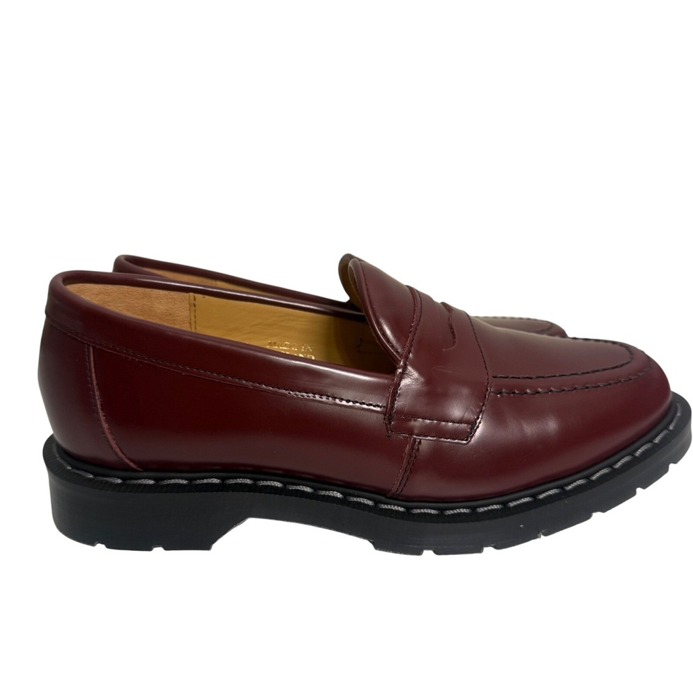 Solovair Penny Loafer Unisex 6 Burgundy Hi-Shine Leather England Preppy Gorpcore